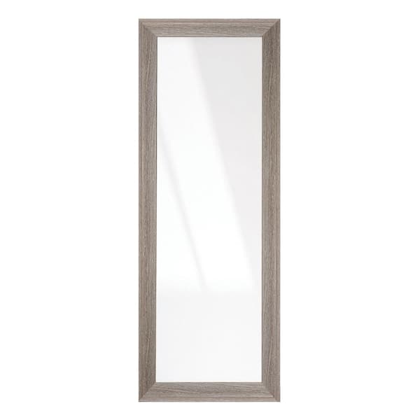 BrandtWorks 26.5 in. W x 71.5 in. H Montauk Beachwood Rustic Medium Brown Sloped Wall Mirror