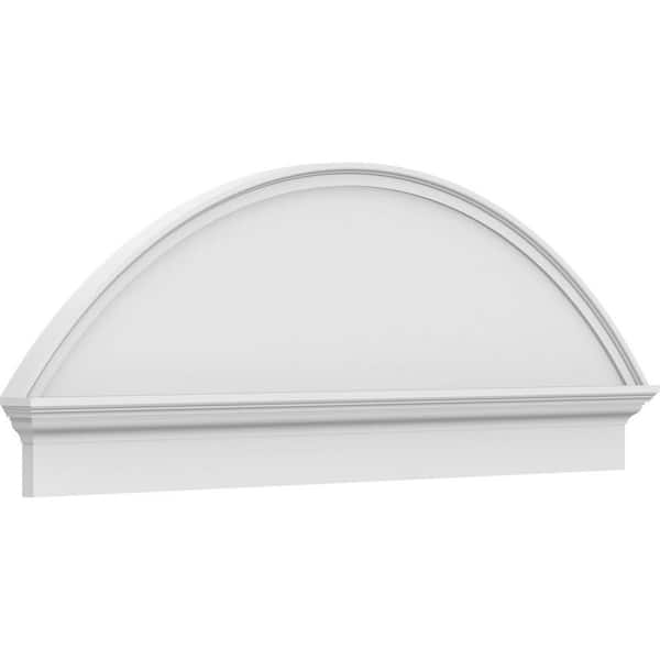 Ekena Millwork 2-3/4 in. x 56 in. x 20-7/8 in. Segment Arch Smooth Architectural Grade PVC Combination Pediment Moulding