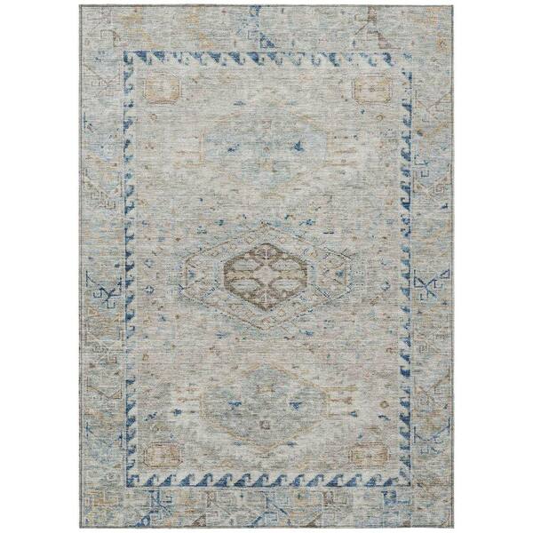 Chantille Machine Washable Indoor/Outdoor Abstract ACN2357 Linen 10 ft. x 14 ft. Area Rug