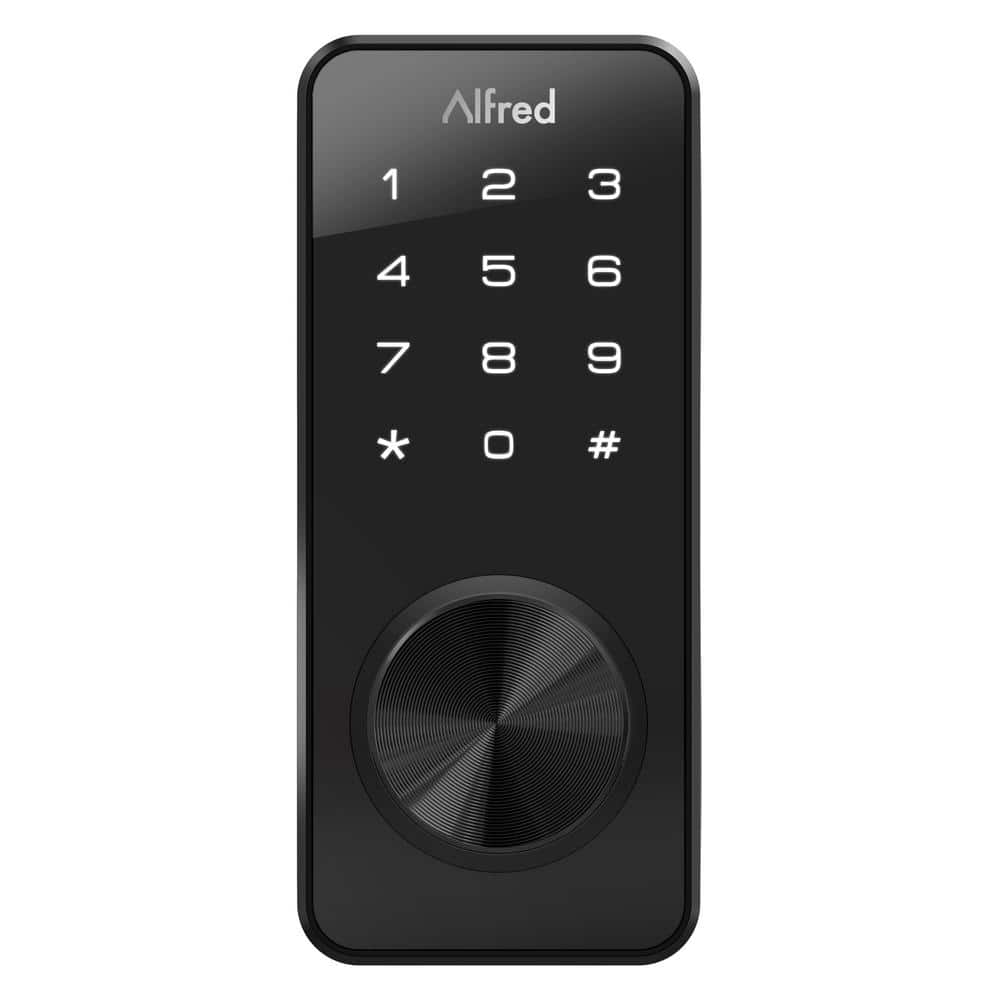 Alfred Black Wi-Fi Bluetooth Smart Deadbolt with Touchscreen Keypad