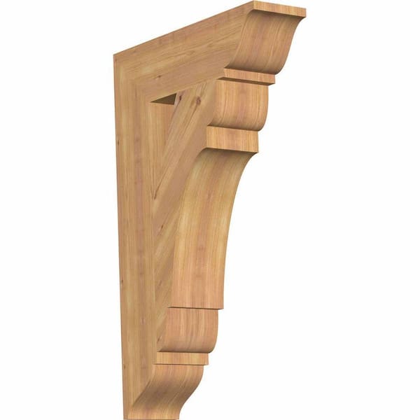 Ekena Millwork 5.5 in. x 34 in. x 22 in. Western Red Cedar Olympic Traditional Smooth Bracket