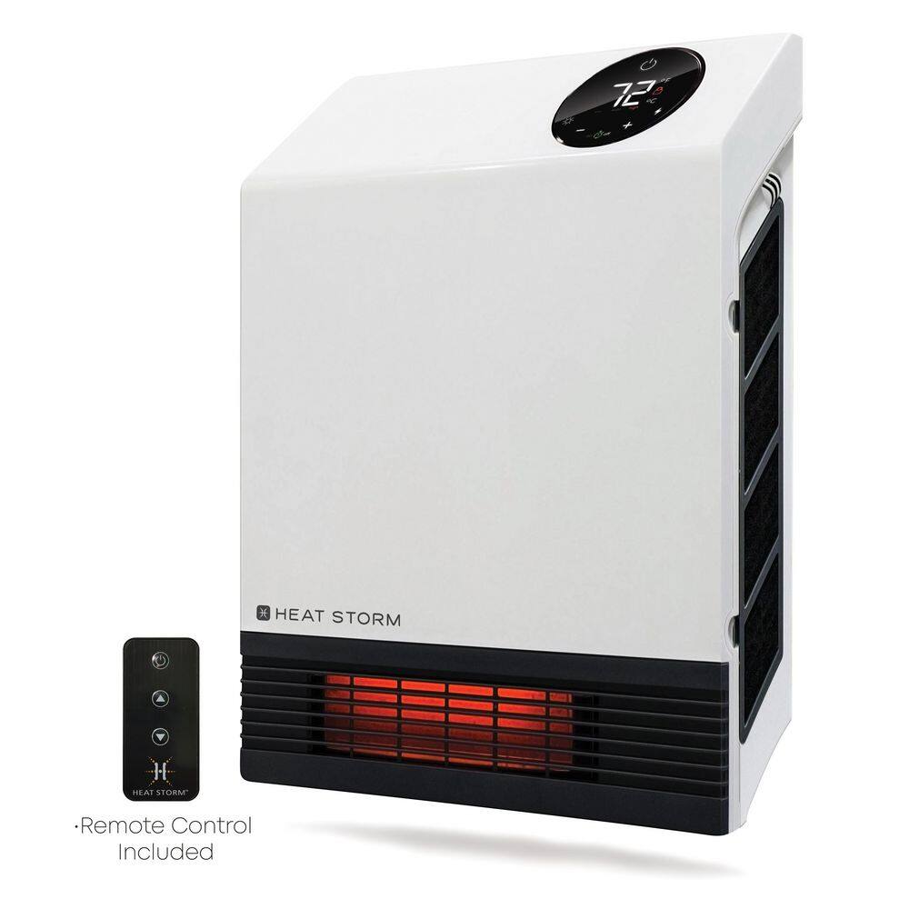 Heat Storm Deluxe Wall Unit 1,000-Watt Infrared Quartz Portable Heater with  Built-In Thermostat and Over Heat Sensor HS-1000-WX - The Home Depot