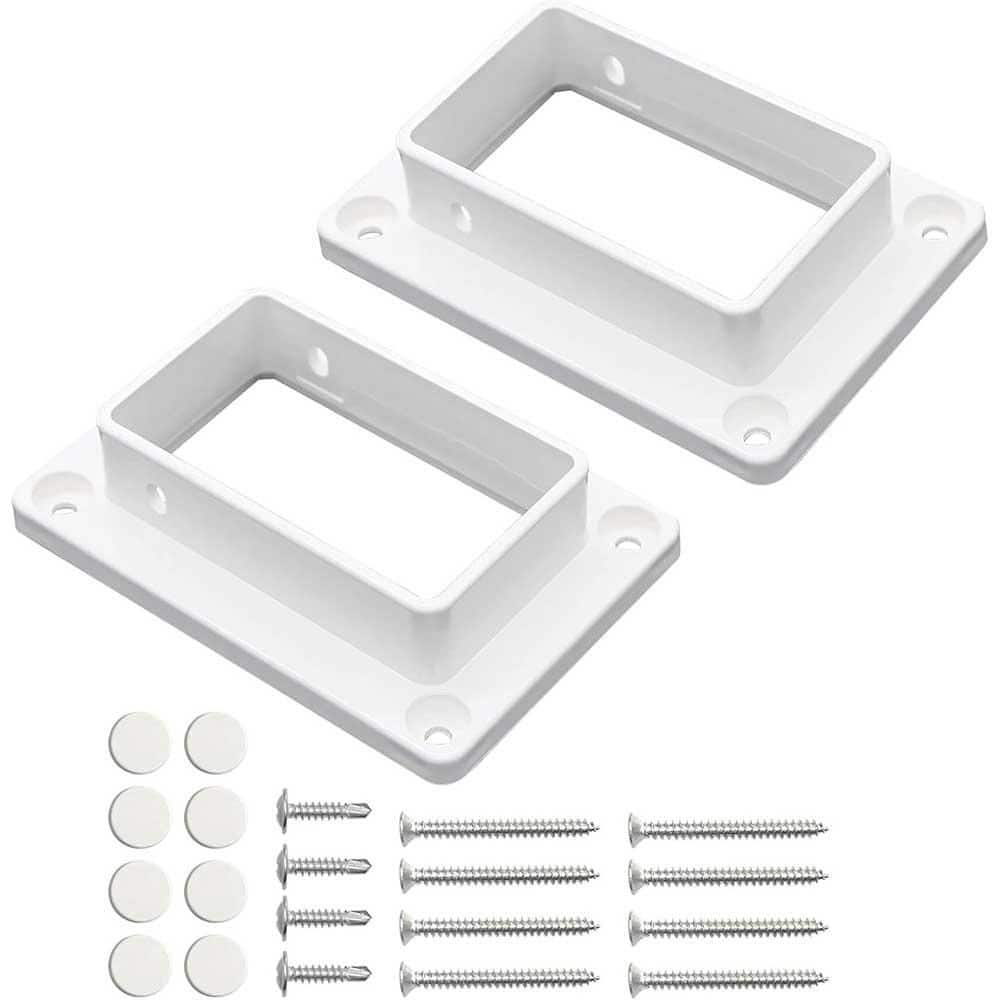 2 x 3.5 White Vinyl Fence Bracket Kit with Screws for Decking Railing Mount to Wall Vertical Surface 2 Pack price history on PriceWatchPro