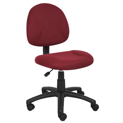 HomePRO 25 in. Wide Burgundy Armless Task Chair