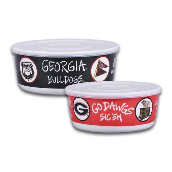 Univesity of Georgia UGA 7.5 in. 16 fl.oz Assorted Colors Melamine Serving Bowls Set of 2 with Lids