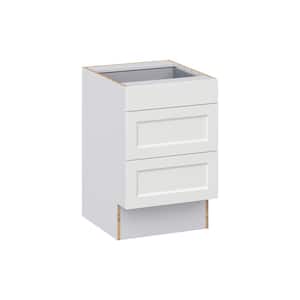 Alton Painted White Recessed Assembled 21 in.W x 32.5 in. H x 23.75 in. D ADA 3 Drawers Base Kitchen Cabinet