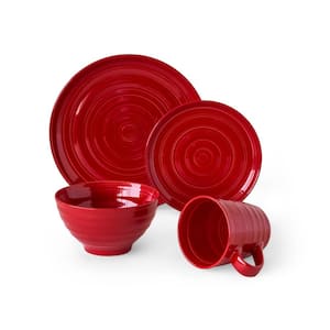 16-Piece Casual Red Dinnerware Set (Service for 4)
