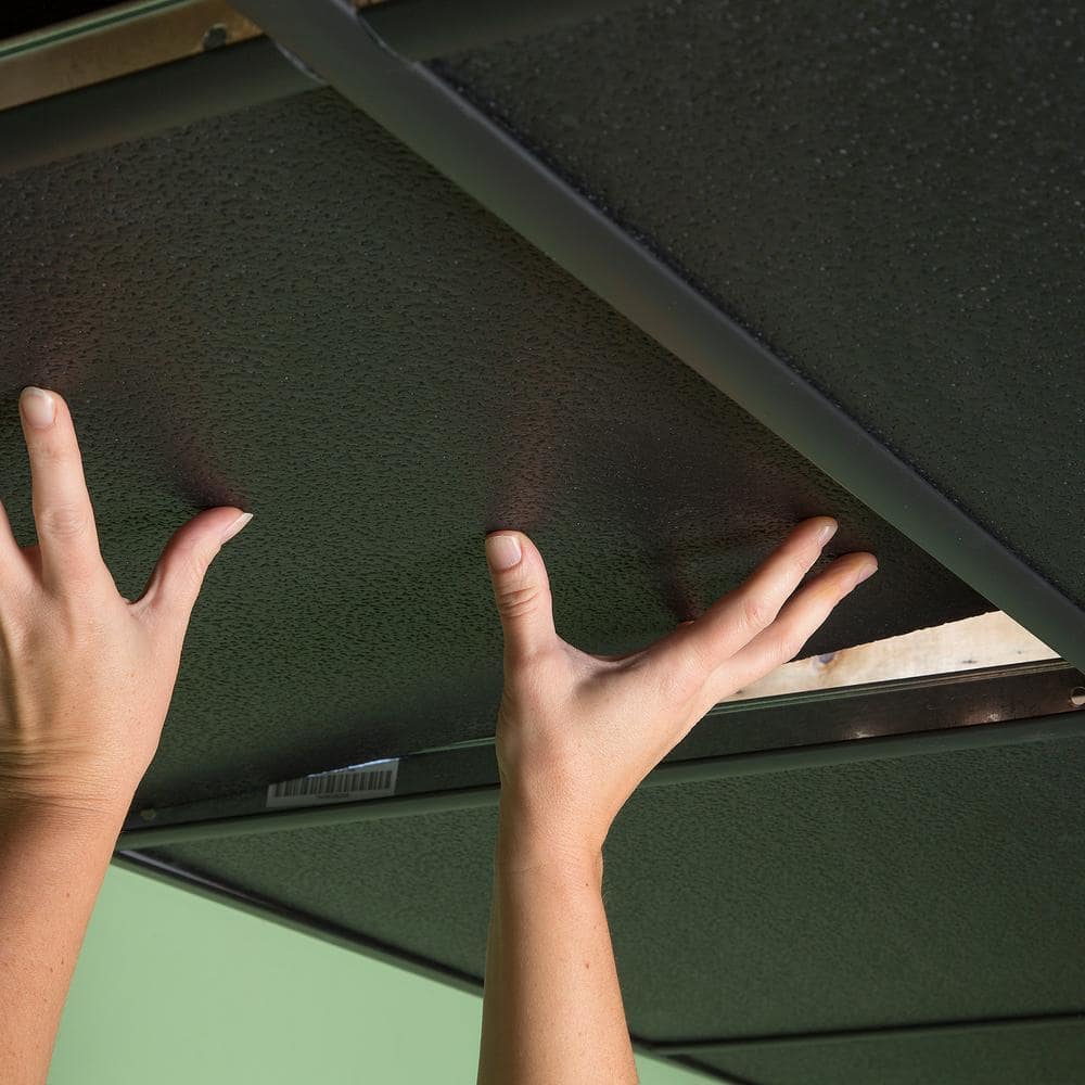 Black 23.75'' x 23.75'' Waterproof Vinyl Ceiling Tile