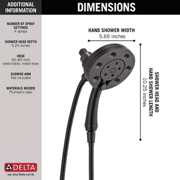 Delta In2ition 4-Spray Patterns 2.50 GPM 5.72 in. Wall Mount