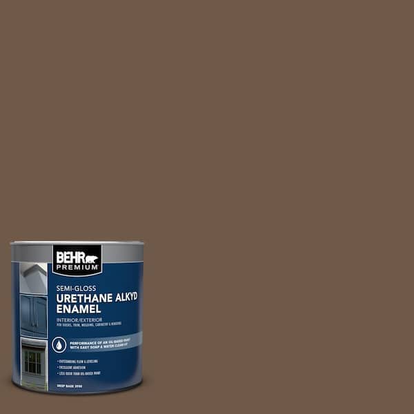 BEHR PREMIUM 1 qt. #N230-7 Rustic Tobacco Semi-Gloss Enamel Urethane Alkyd Interior/Exterior Paint