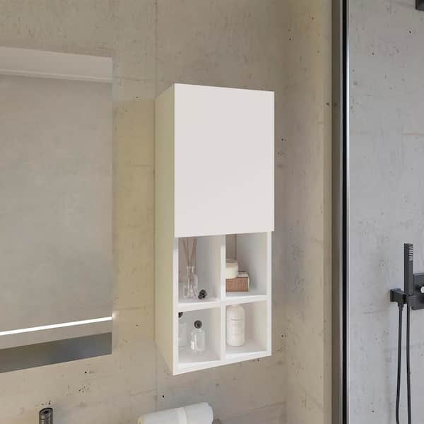 12.2 in. W x 31.5 in. H Rectangular White MDF Surface Mount Medicine Cabinet without Mirror