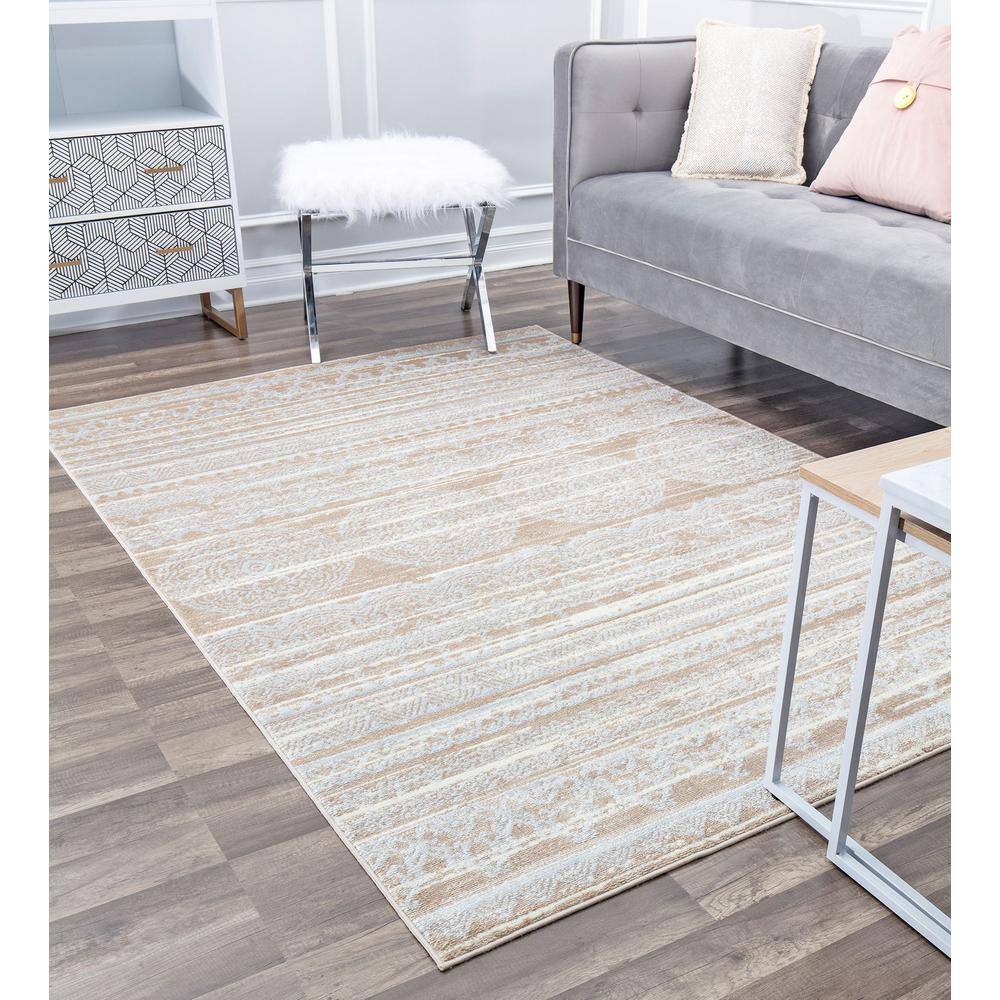 Reversible Blue 24" Synthetic Stain-Resistant Area Rug