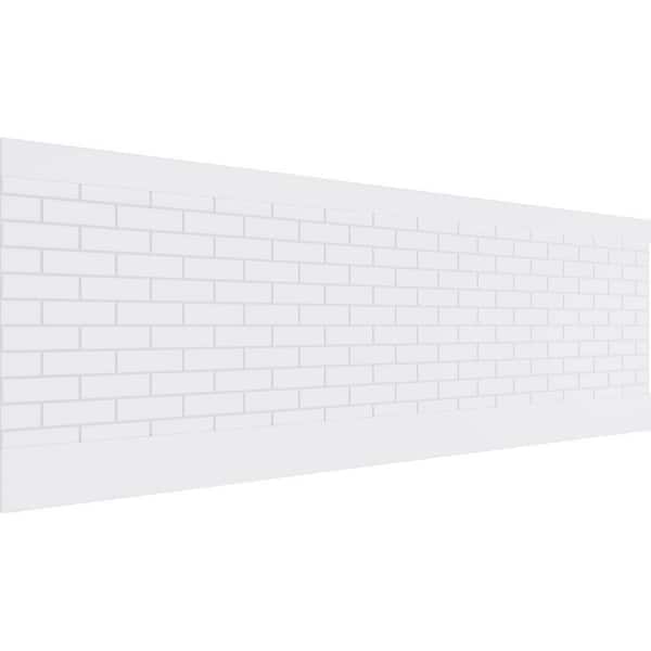 Ekena Millwork 32 in. H x 94-1/2 in. W 21.04 sq. ft. Subway Brick PVC Wainscot Paneling Kit