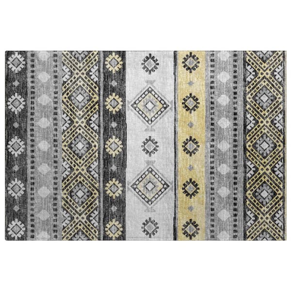 Dream Shag Premium Machine Washable Abstract ADS118 Gray 3 ft. x 4 ft. Area Rug
