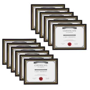 DesignOvation Gallery 8 in. x 10 in. Matted to 5 in. x 7 in. Black Picture  Frame (Set of 4) 209131 - The Home Depot