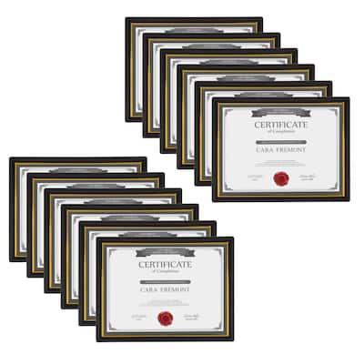 Corporate Document 8.5 in. x 11 in. Black Picture Frames (Set of 12)
