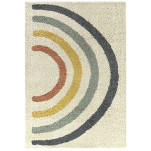 Anna Ivory 8 ft. x 10 ft. Striped Area Rug