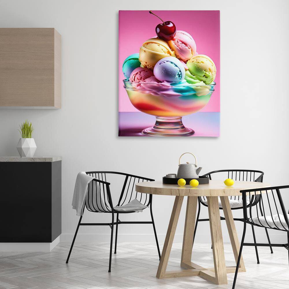 Rainbow Hued Sundae Dessert by Tabz Jones Unframed Food Graphic Art Print 48 in. x 36 in. price history on PriceWatchPro