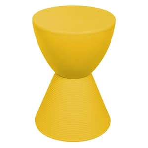 Boyd 11.75 in. W Yellow Modern Round Plastic Accent Contemporary Lightweight Side End Table