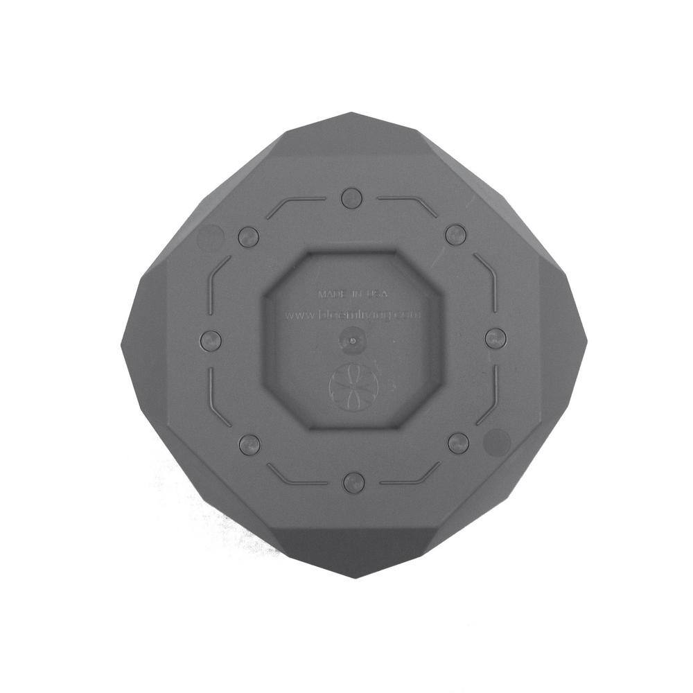 Bloem 8" Charcoal Geometric Resin Hexagon Planter