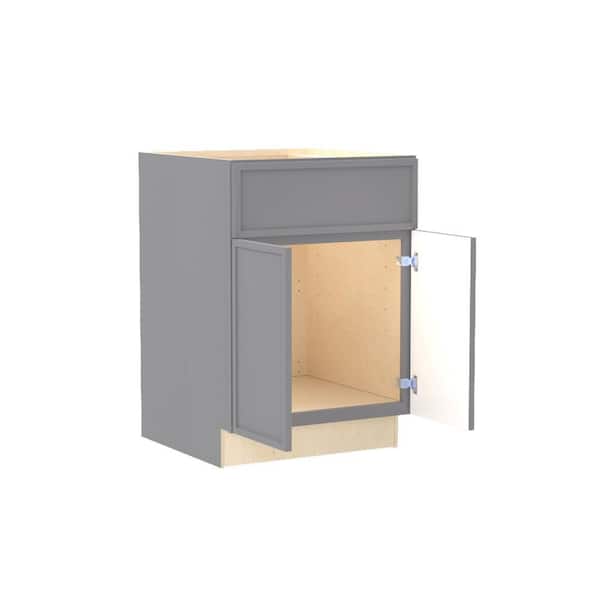 Franklin 24 in. W x 21 in. D x 34.5 in. H Assembled Plywood Sink Base Bath Cabinet in Veiled Gray with Soft Close