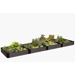 Tool-Free 4 ft. x 16 ft. x 11 in. Weathered Wood Composite Raised Garden Bed -1 in. profile