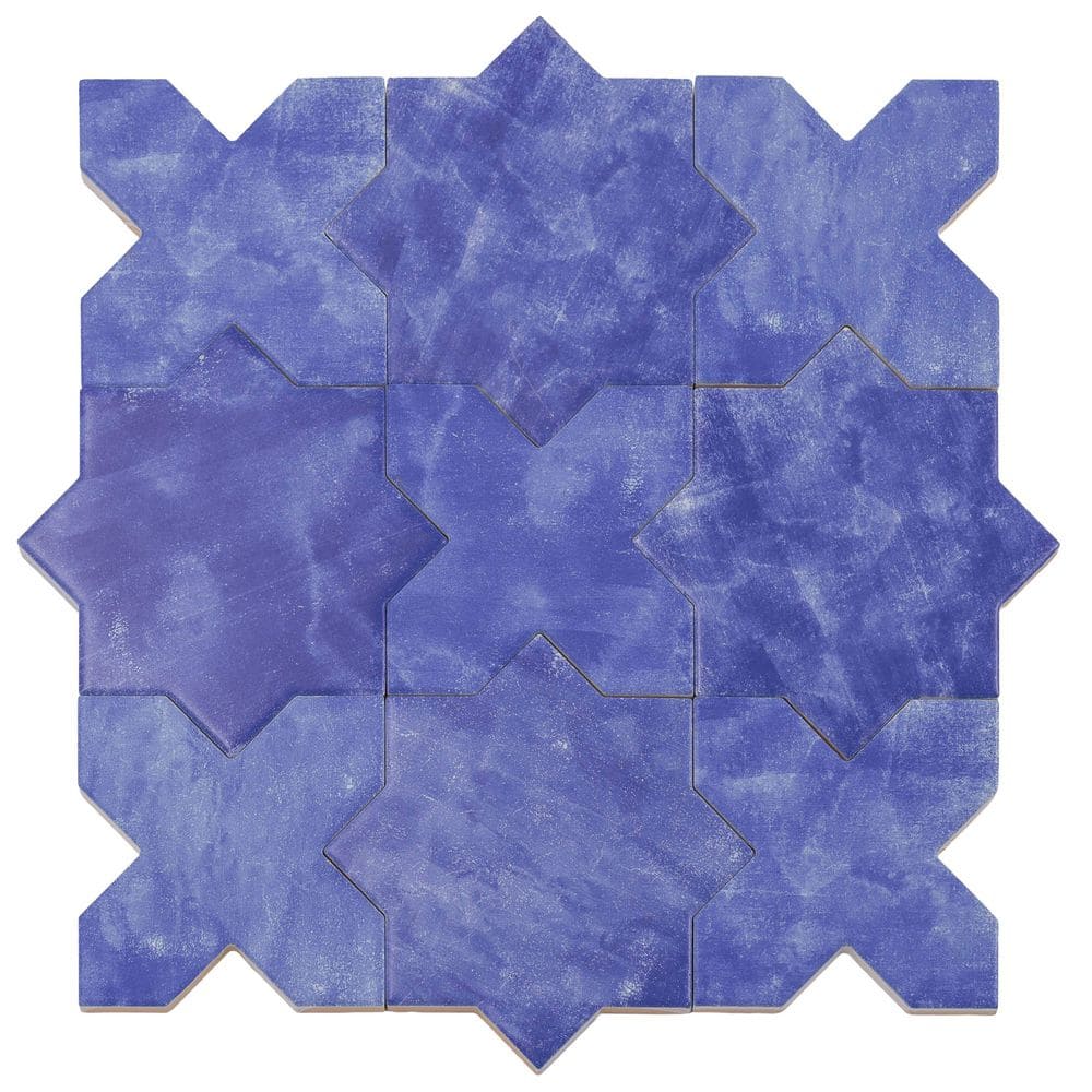 Siena 5.4 in. x 5.4 in. Cornflower Blue Star with Cross Matte Ceramic Wall and Floor Tile (10.76 sq. ft./case, 54 Pack) price history on PriceWatchPro