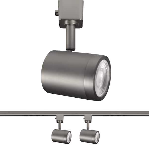 WAC LIMITED Charge Brushed Nickel 3000K Integrated LED Halo Style LED Linear Track Line Voltage Round Back Head (2-Pack)
