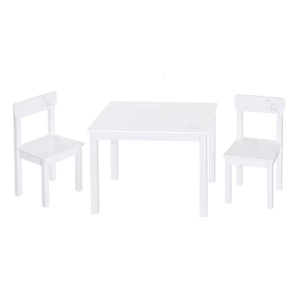 Unbranded Roba: Table and 2 Chair Set: Little Stars - White Wood, Ages 2 Plus