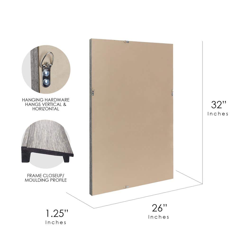 Elegance Metallic Gray Beveled Edge Rectangular Vanity Mirror - 29.5" x 35.5"