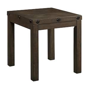Rio 24 in. Charcoal Square Acacia End Table with USB