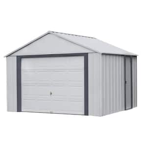 Murry hill 12 ft. W x 10 ft. D 2-Tone Gray Steel Garage and Storage Building with Side Door and High-Gable Roof
