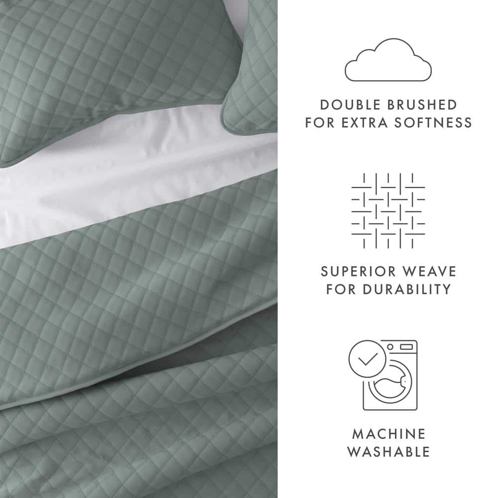 Eucalyptus Twin Microfiber Reversible Quilt Set with Shams