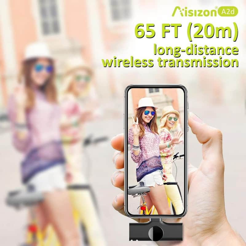 Wireless Mics, Wireless Clip on Microphones, Lapel Microphone A2d 1 Pair 2, for Android Phone, iPhone 15 in Black