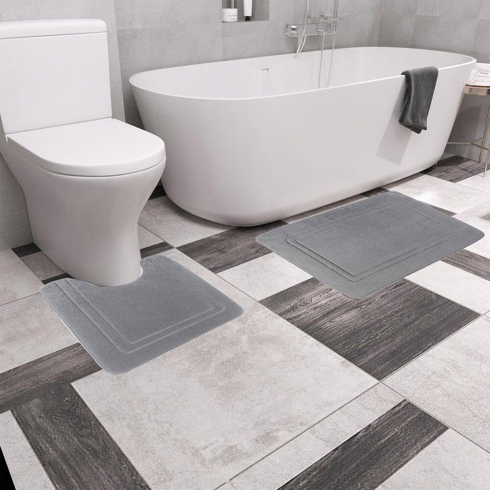 Gray Bathroom Mats, 3-Pieces Memory Foam Bath Rug Sets, No slip Backing and Machine Washable price history on PriceWatchPro