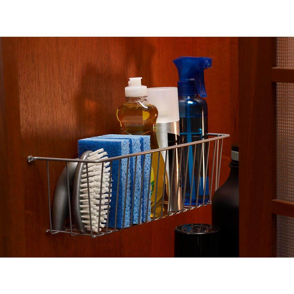 Chrome Finish Rectangular Medium Mountable Wire Basket