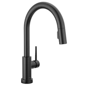 Trinsic VoiceIQ Touch2O with Touchless Technology Single Handle Pull Down Sprayer Kitchen Faucet in Matte Black