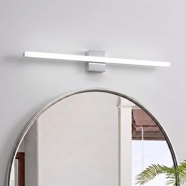 32 in. 1-Light Chrome LED Vanity Light Bar with Integrated 16-Watt 6500K Cool White