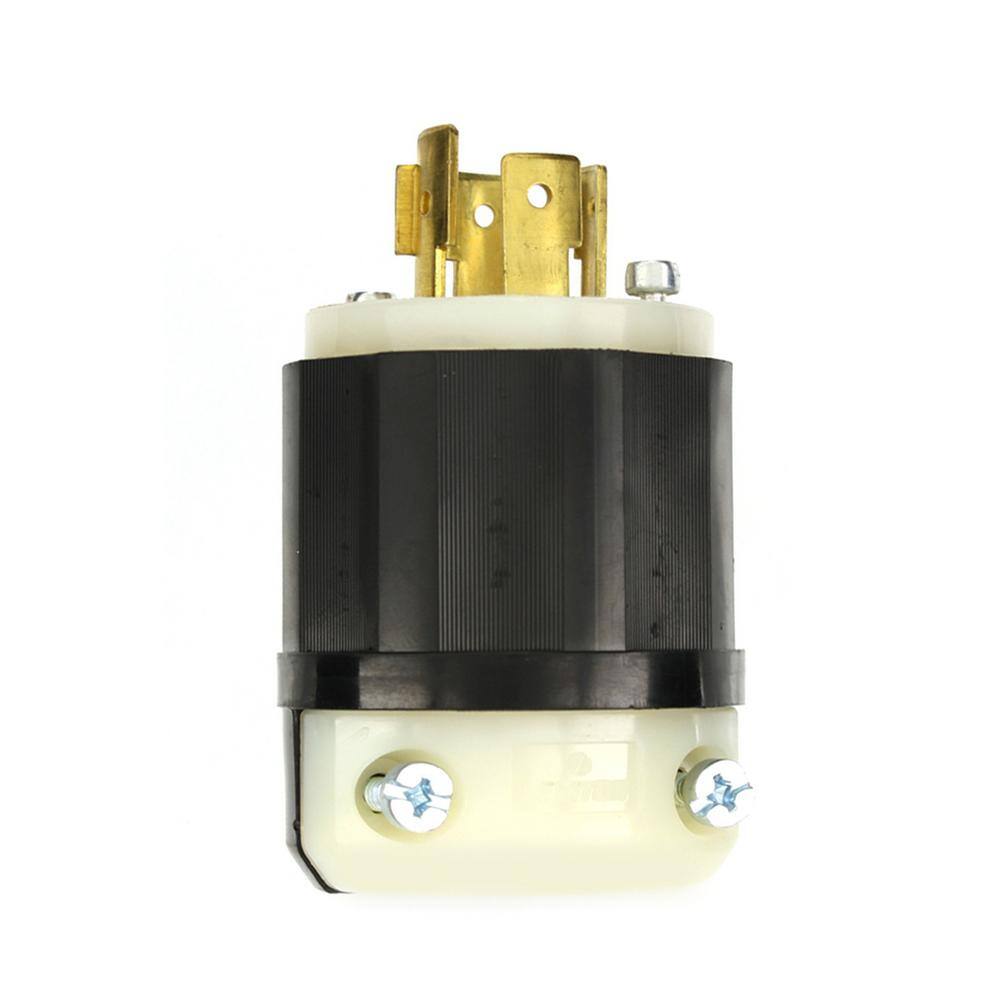 Leviton 20 Amp 120/208-Volt 3-Phase Locking Non-Grounding Plug, Black