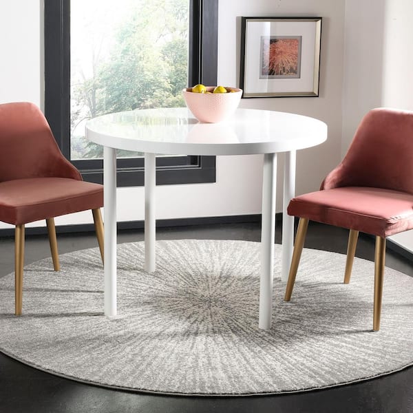 Evoke Dark Gray/Ivory 7 ft. x 7 ft. Round Geometric Area Rug