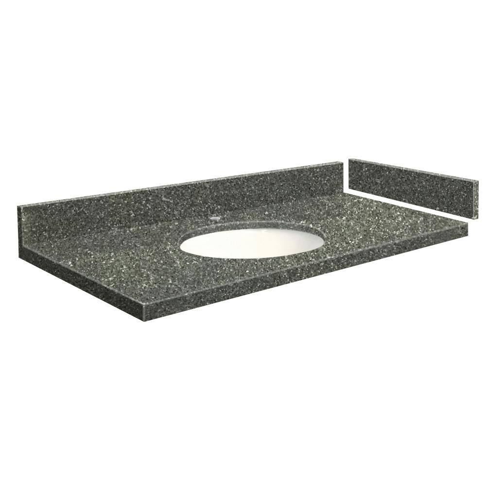 Transolid 61.25 in. W x 22.25 in. D Quartz Vanity Top in Greystone with ...