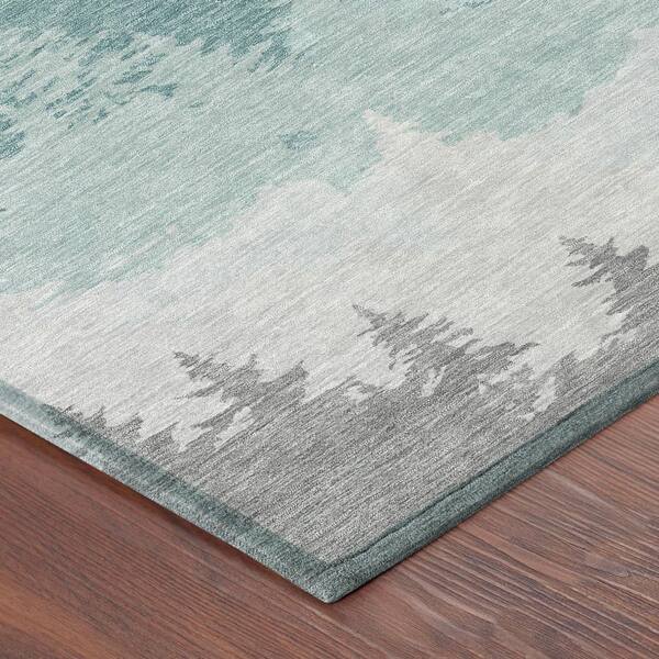 Chantille Machine Washable Indoor/Outdoor Abstract ACN2861 Silver 10 ft. x 14 ft. Area Rug