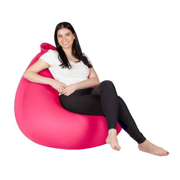 Balloon shaped stretchable bean bag chair in Spandex Pink LL677