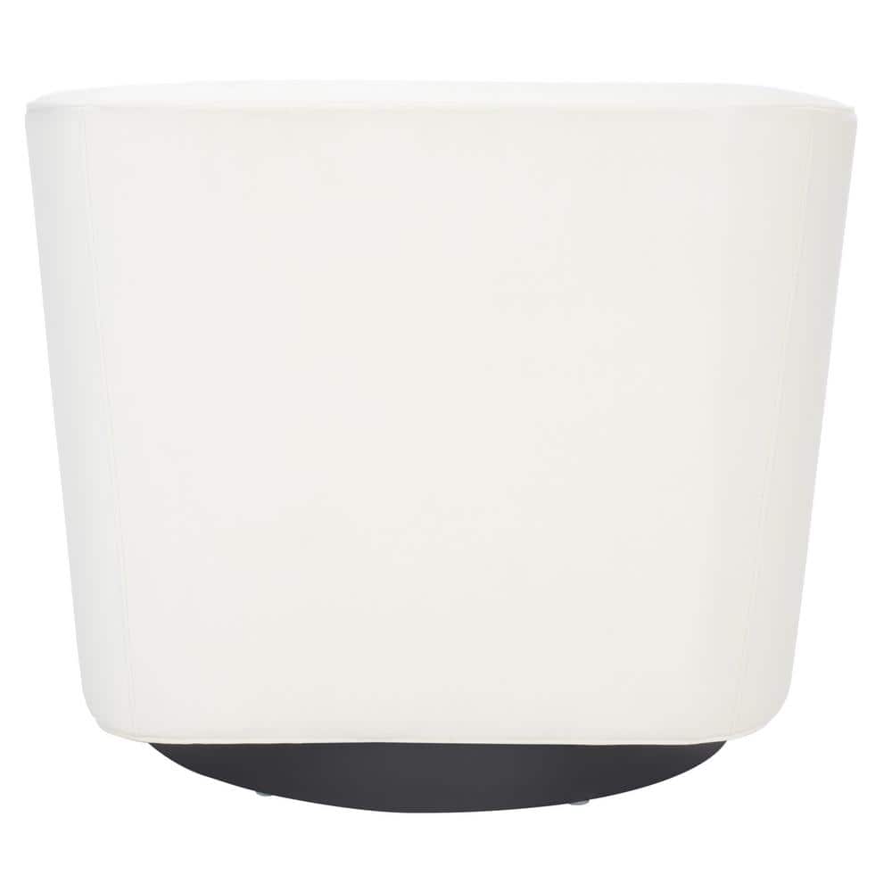 Birdie Cream Velvet Swivel Accent Chair with Wood Base