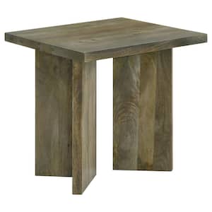 Andando 22 in. Mango Brown Rectangular Solid Wood End Table