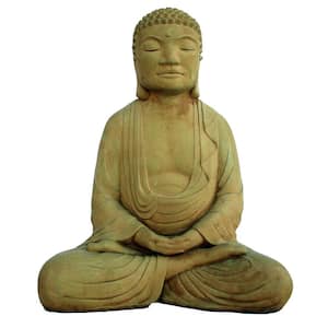 Cast Stone Meditating Buddha Garden Statue - Weathered Bronze