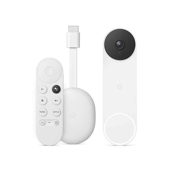 Nest Doorbell (Wired, 2nd Gen) Smart Video Doorbell Camera Snow and Nest  Hub 2nd Gen 7 in. Smart Home Display Chalk