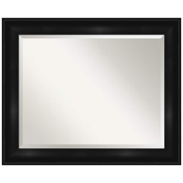 Amanti Art Medium Rectangle Distressed Black Beveled Glass Modern Mirror (27.75 in. H x 33.75 in. W)