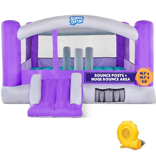 SUNNY & FUN Inflatable Bounce House with Carry Case and Blower Purple