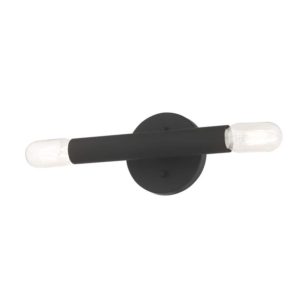 Copenhagen Dual-Light Black Steel ADA Wall Sconce